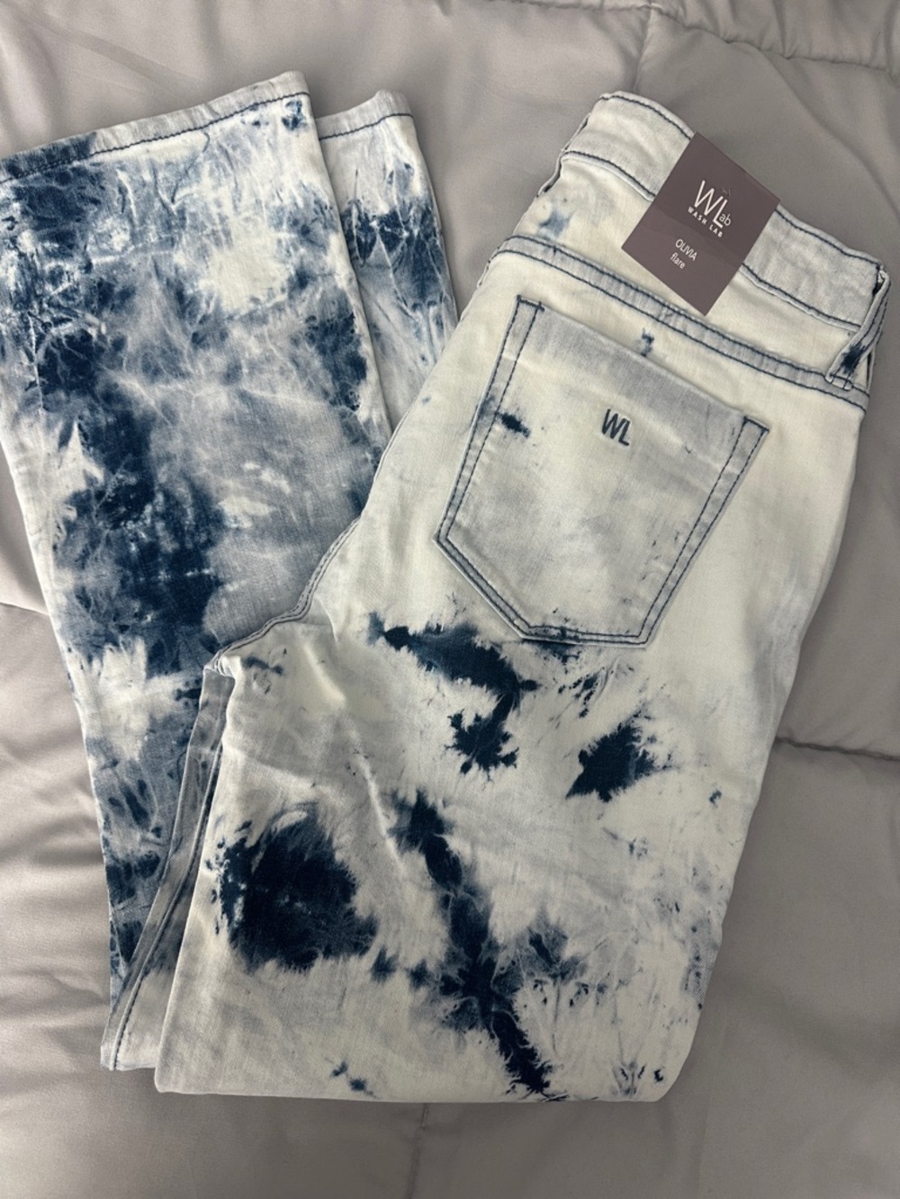 Women’s Tie-Dye Ankle Jeans - Navy/White